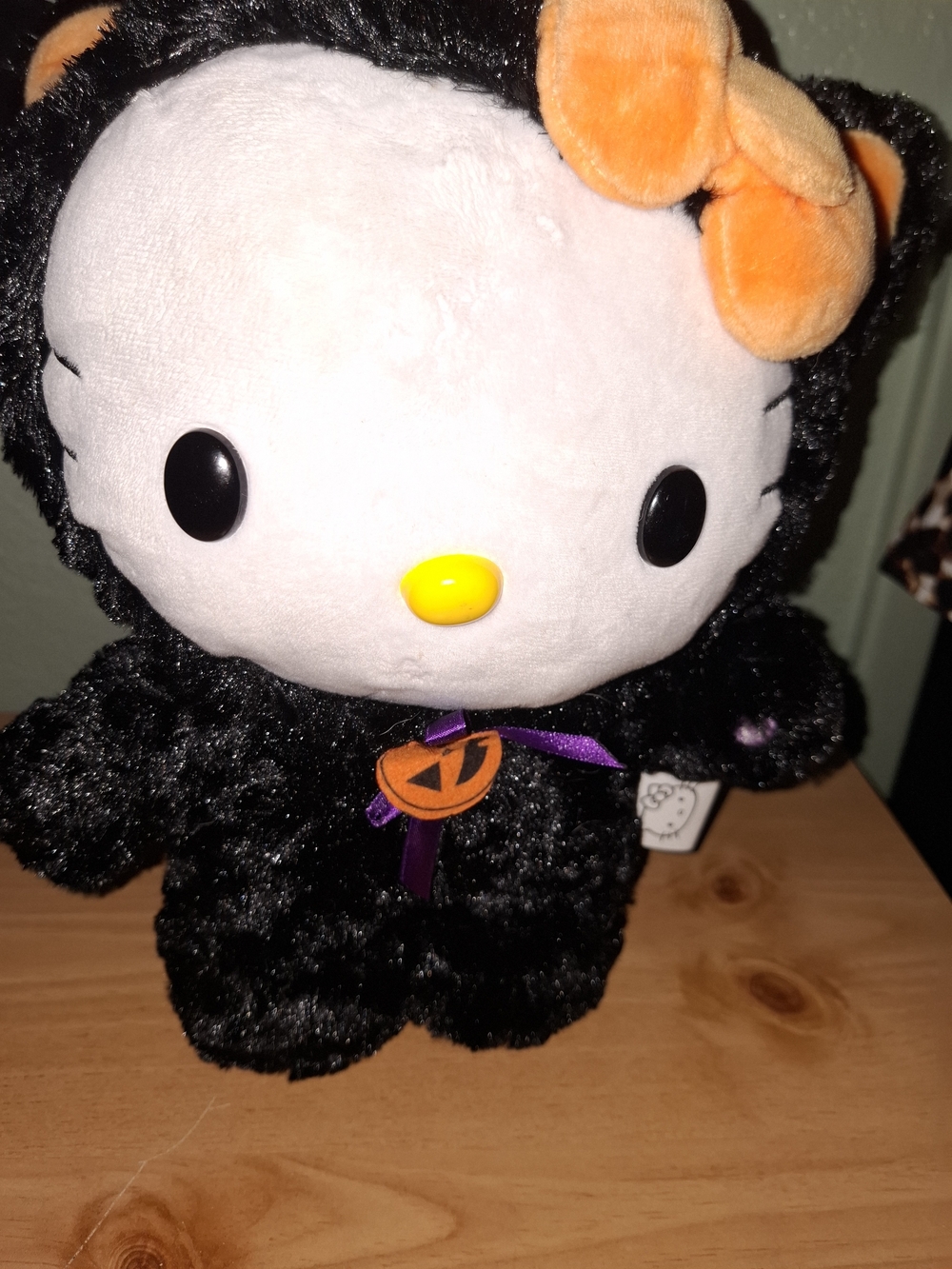 Hello Kitty Black Plush Toy with Orange Bow - Sanrio Side Stepper